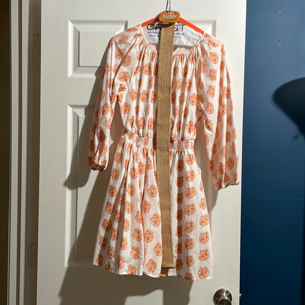 Jcrew orange and white floral dress small